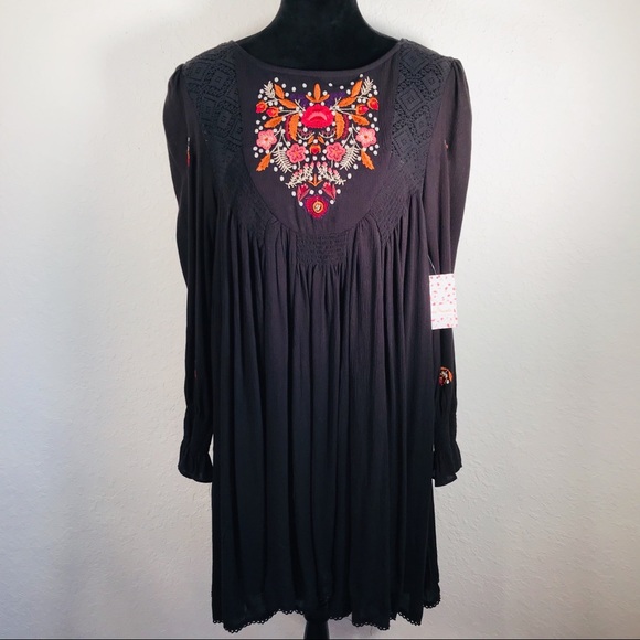 Free People NWT Mojave embroidered mini dress - Picture 5 of 8